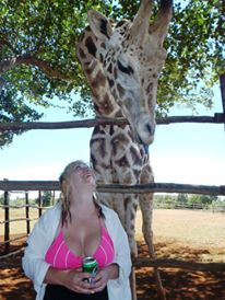 Getting up close, giraffe               