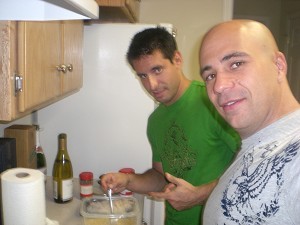 me and Matt cooking it up          